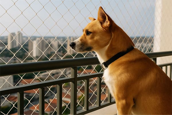A vida e segurança de um pet no apartamento com rede de proteção